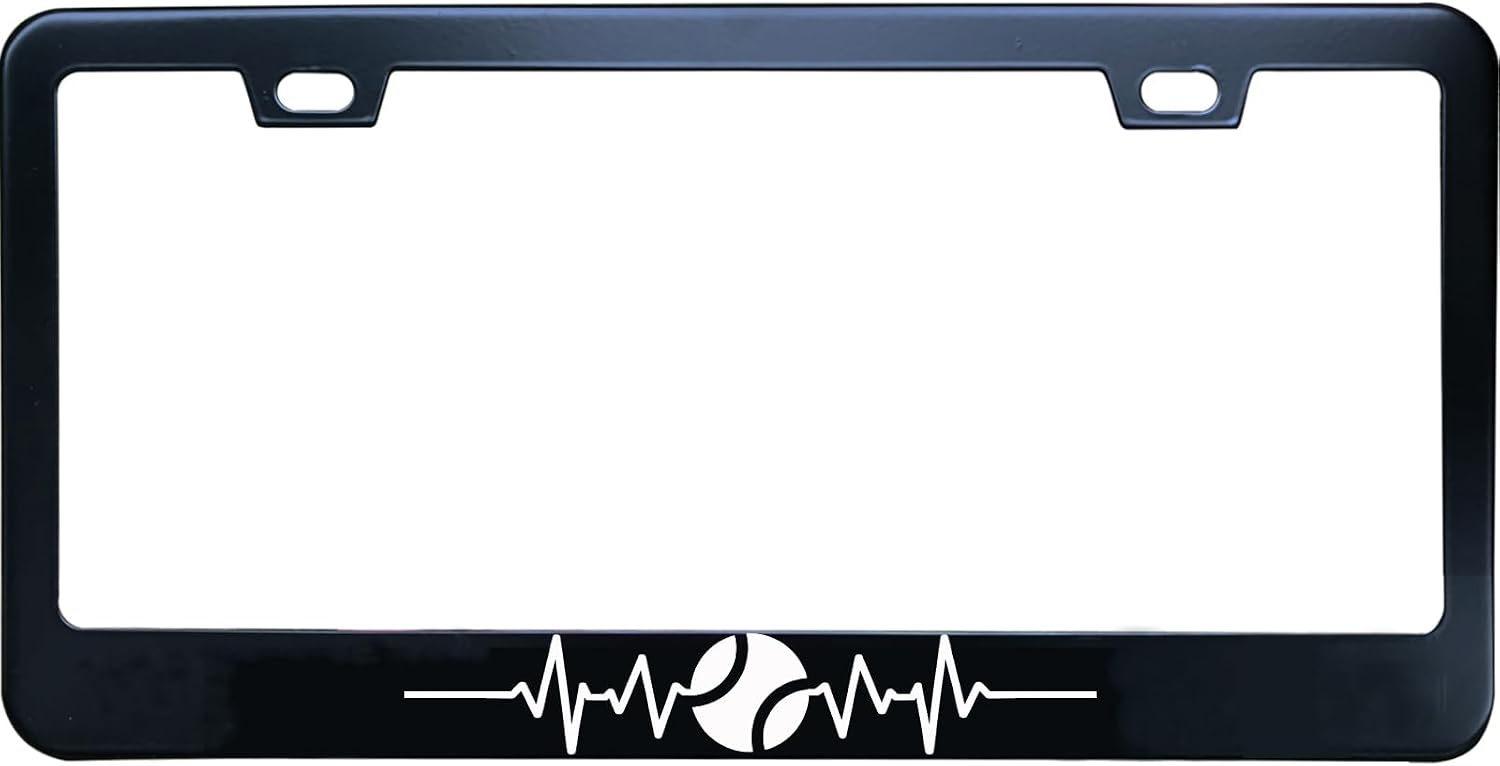 Heartbeat Pickleball License Plate Frame for Car, Truck, RV, SUV, Matte Black Stainless Steel Car Tag Frame 2 Hole & Screws, 12x6 Inch Fits Standard US/Canada image 4