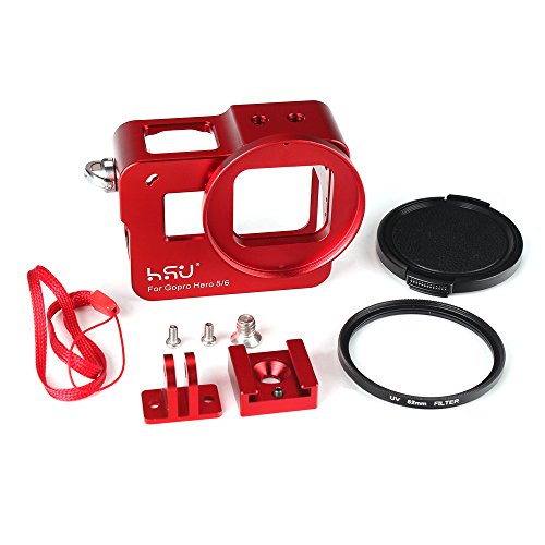 Hero 6/5-Metal Housing Case with 52mm UV Filter, HSU Aluminum Alloy Shell Frame