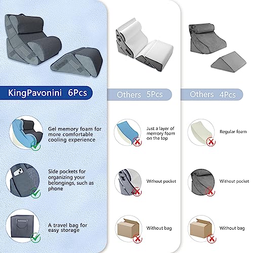 Kingpavonini ZZ-WP 6Pcs Orthopedic Bed Wedge Pillow For Sleeping, Post Surgery Memory Foam thumb #3