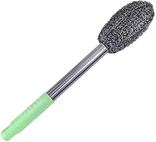 Stainless Steel Pot Scrubber Brush with Handle, 12.6 inch Length, Non-Stick Kitchen Cleaning Tool