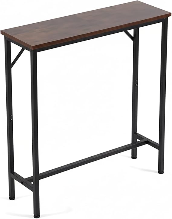 LITA Console Table, 29.5 Narrow Entryway & Thin Sofa Table for Behind Couch, Accent Table for Hallway, Living Room & Bedroom, Rustic Brown