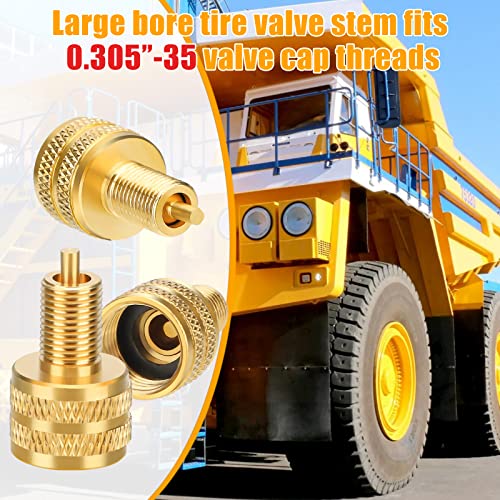 10Pcs Brass Presta Valve Adapter, Large Bore Tire Valve Adapter For 0.305”-35 Valve Cap Threads, Convert Presta To Schrader, Tire Bore Valve Reducer Adapter For Trucks Giant Crane #TOP3