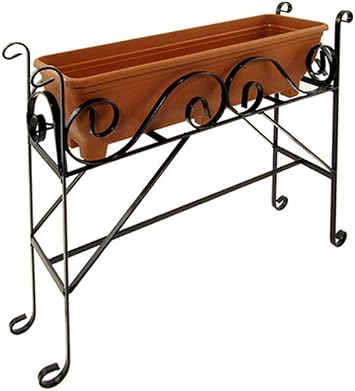 Garden Pride Patio Planter Trough Stand - Made of plastic coated solid steel - Handmade in the UK Charcoal Colour Trough
