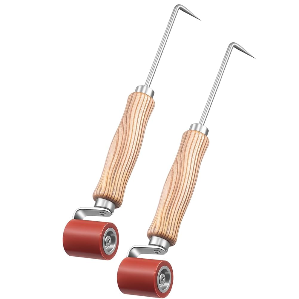 Teuypty Seam Roller Tool 2 Pcs With Seam Tester Probe 40Mm Silicone Roofing Roller Smoothing Combo For Pvc/Epdm Woodworking