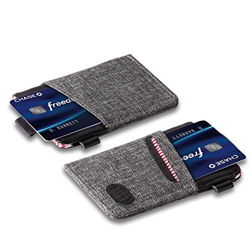 Ebax Minimalist Wallet for Men, Denier Ballistic Nylon, Capacity - Cash, 9 Cards, 1 Key, 1 Sim Slot Credit Card Holder, Grey