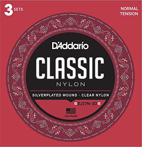 D’Addario EJ27N Cordes guitare classique en nylon étudiant, tension normale, 3 jeux - Les Beatles, Paul McCartney, John Lennon, RIngo Starr, George Harrison D'Addario EJ27N Cordes guitare classique en nylon étudiant, tension normale, 3 jeux