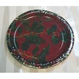 Hallmark Party XDN324 Plaid & Holly Dinner Plates Goods 8 Count