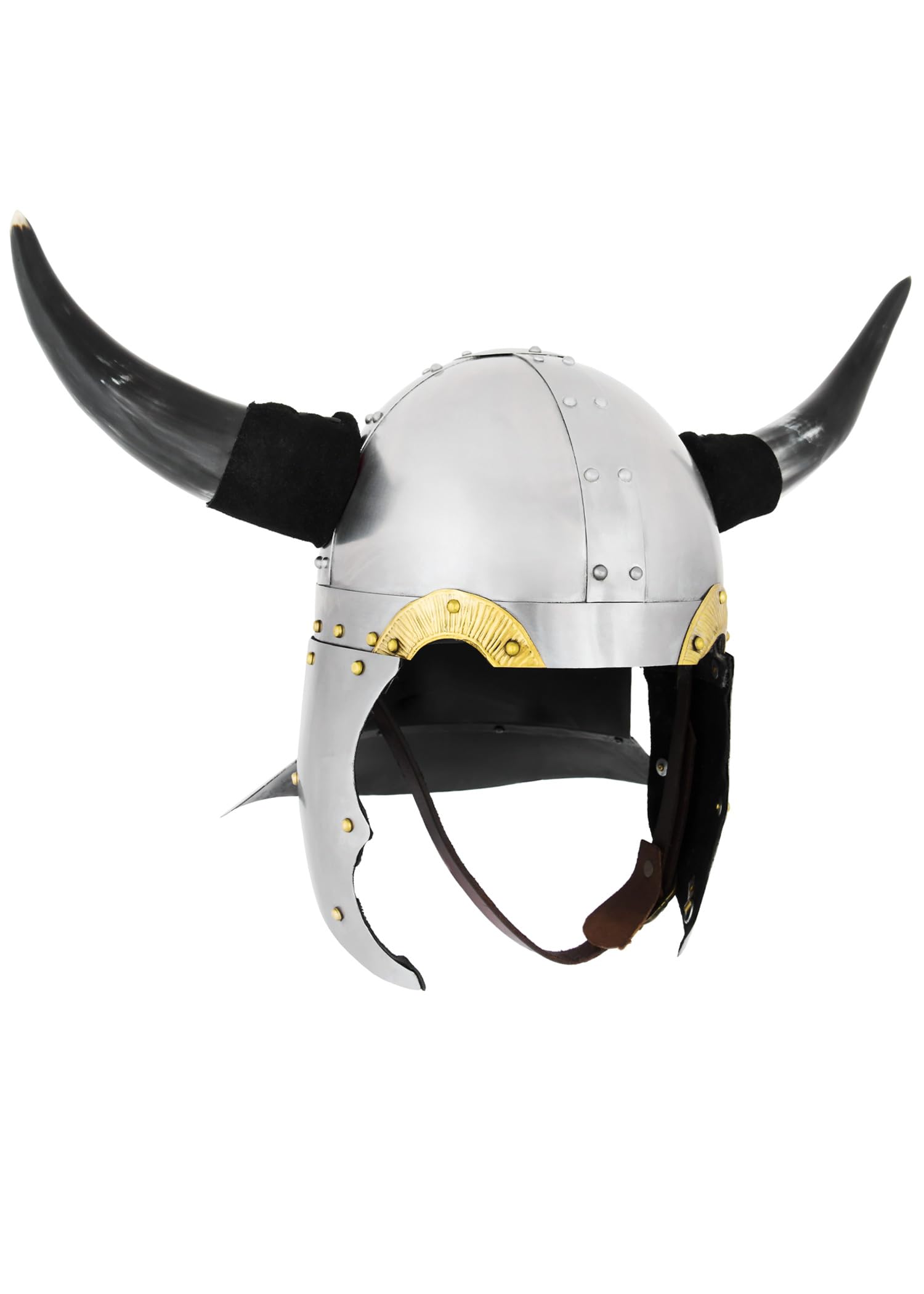 Battle-Merchant Wikingerhelm mit Hörnern aus 1,3 mm Stahl