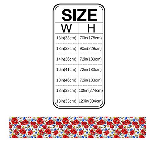 Table Runners 90 Inches Long Independence Day Red Poppies And Blue Cornflowers Table Runner For Family Dinner/Wedding/Outdoor Indoor Party, Cotton-Polyester Blend Dresser Scarf Table Decorations #TOP4