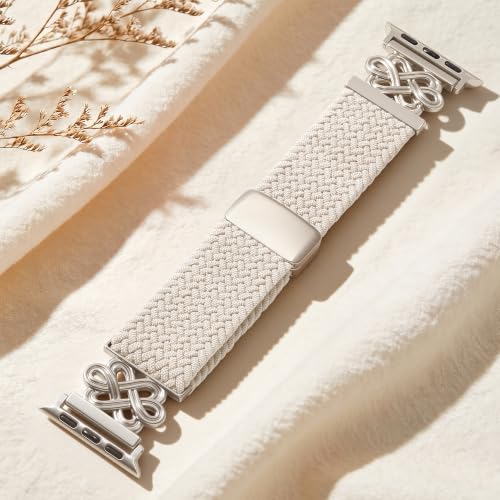Maledan Magnetic Braided Solo Loop for Apple Watch Bands,Stretchy Elastic Nylon Strap for Sports Running Swimming Gym,Breathable Sweat Proof for iWatch Ultra SE 38mm 40mm 41mm 42mm 44mm 45mm 46mm 49mm by Maledan - Used condition - Image 8