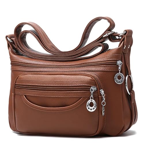 Women’s Crossbody Purse Daily Shoulder Handbag Work Bag Roomy Travel Purse Multi-Pocket Tote Bag with Adjustable Strap