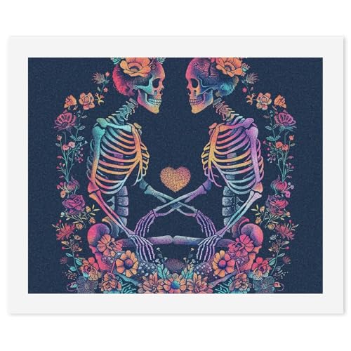 Kit de pintura por números de calaveras con lienzo digital y pinceles para adultos