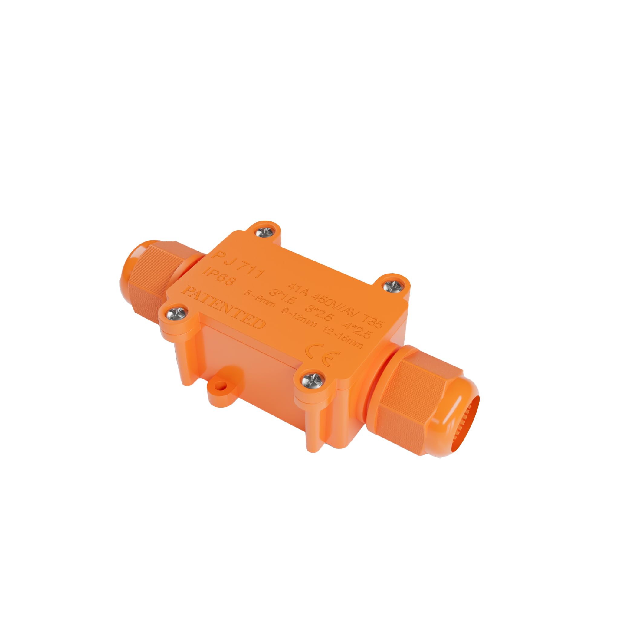 IP68 Waterproof Junction Box - 1 In, 1 Out - Secure Outdoor Electrical Connection Box for Cable Extensions and Lighting - UV-Resistant, Dustproof & Weatherproof - Choose from Various Sizes