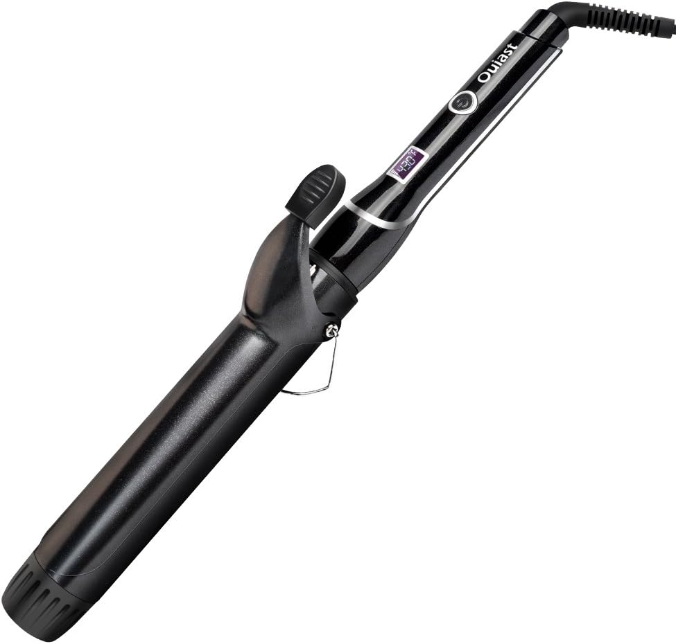 Ouiast Curling Iron, 1.5 inch Curling Wand Instant Heat with Ceramic Coating Barrel, 1 1 2 inch to Create Large Loose Hair Style with Dual Voltage and Anti-scald Tip