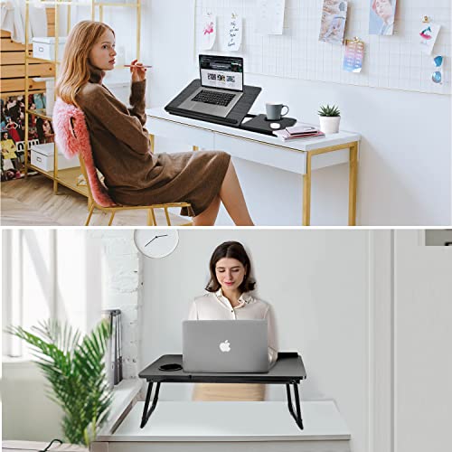 Eydoter US-E-DNZ-01-BLACK Laptop Desk For Bed Couch, Portable Lap Desk/ Stand For Laptop, Small Adjustable Foldable Bed Table thumb #2