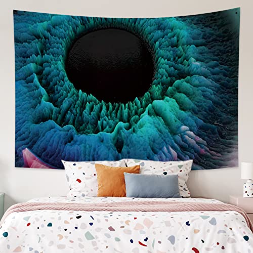 YongFoto 100x70cm Abstract Kleurrijk Schilderij Tapijtwerk, Zwarte Vortex Wandtapijten Oceaan Grote Golven Rock… - Image 5