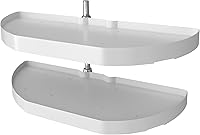 Rev-A-Shelf 31-Inch Pull Out Half Moon Lazy Susan Organizer for Blind Corner Cabinets, White Polymer 6882-31-11-570