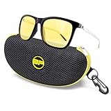 BLUPOND Semi Polarized Yellow Tint HD Vision TAC Lens Fashion Sunglasses for Men/Women- Hybrid PC/AL-MG Frames - NIGHTSTERS