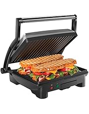 Chefman Panini Press Grill and Gourmet Sandwich Maker, Non-Stick Coated Plates, Opens 180 Degrees to Fit Any Type or Size of Food, Stainless Steel Surface and Removable Drip Tray - 4 Slice
