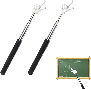 Pointer Finger Stick,Telescopic Finger Teacher Pointer Stick for Classroom Hand Pointer Stick,Mini Retractable Classroom Pointer 2 Pcs