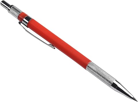 Welders Mechanical Pencil with 12 Silver Streak Refills, Metal Marking Tool for Welding, Steel Scribing, Sheet Metal & Industrial Fabrication