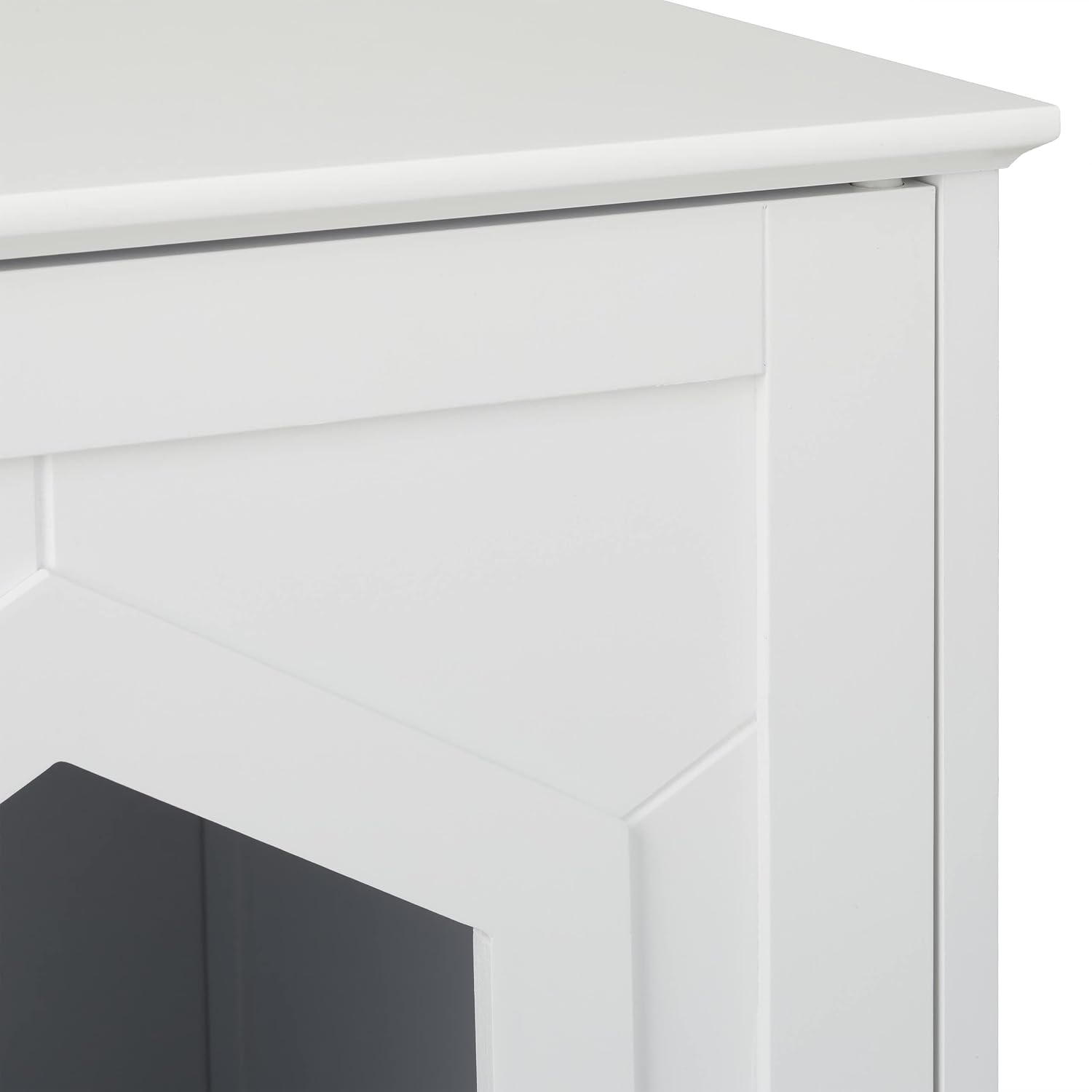 Relaxdays Cat Litter Box Cabinet, 90% fibreboard 10% Steel, White, 52 x 48 x 53 cm
