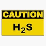 H2S Caution Sign Vinyl Sticker Waterproof Bumper Sticker Laptop Window 5