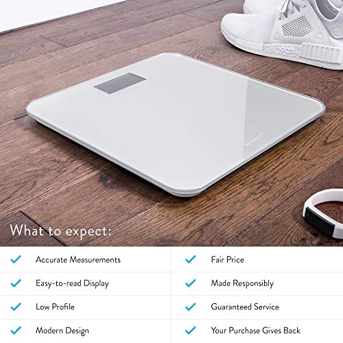 Greater Goods Digital Weight Bathroom Scale, Shine-Through Display, Accurate Glass Scale, Non-Slip & Scratch Resistant, Body Weight (Silver) #TOP3