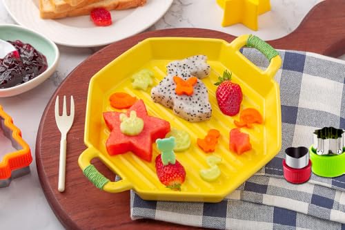 Sandwich Cutters for Kids Bread Vegetable Fruit Cookie Cutter Bento Box Complete Supplies and Accessories and Uncrustable Sealer for Boys and Girls Kids Lunch