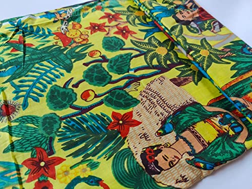 Image of Floral Printed Cotton Fabric Cloth Hand Block Print Fabric Women Material Running Jaipuri Hand Block Printed Women Dress Material Kurtis Natural 44 inch Inches Width 2.5 Meter (Pattern 38)