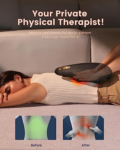 Eazfy Back Massager With Heat, 2 In 1 Shiatsu And Percussion Cordless Massager For Back Pain, Portable Deep Tissue Kneading Massager Pillow For Back, Shoulder, Neck, Body Muscle Pain Relief #TOP5