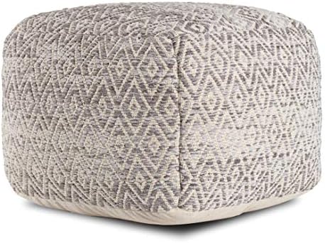 Anji Mountain Square Pouf , 22" x 22" x 17", Gray