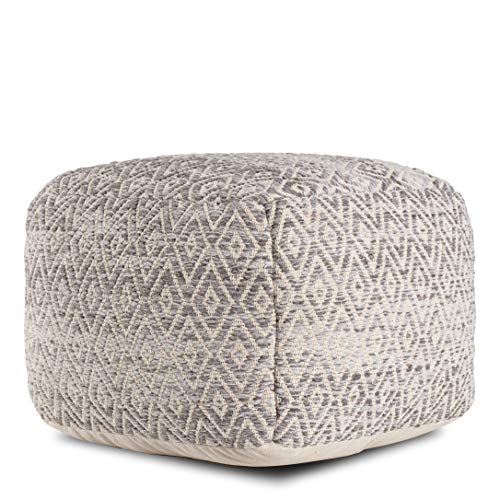 Anji Mountain Square Pouf , 22" x 22" x 17", Gray Anji Mountain Square Pouf , 22" x 22" x 17", Gray