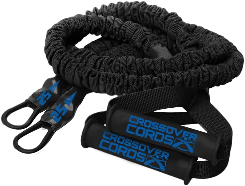 Crossover Cords - Blackout - Shoulder Resistance/Exercise Bands - Perfect for Warmups, Arm Care, Rotator Cuff Exercise or Physical Rehab from Injury - One Set of 2 Cords - Crossover Symmetry