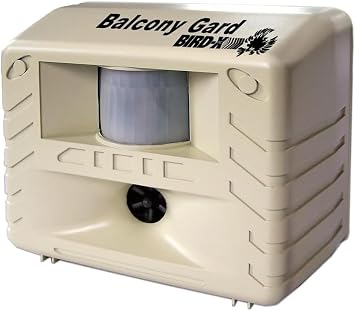 Bird-X Balcony Gard, Ultrasonic Bird Preventer, Outdoor Bird Decoy with Motion-Sensor, Easy to Install, Covers up to 900 sq. ft., 15 to 25 kHz Frequency, 6.75" x 5.5" x 3.5" Pack of 12