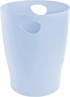 Exacompta - Ref. 45362D - 1 papelera con asas ECOBIN - Gran capacidad - 15 litros - Dimensiones 26,3 x 26,3 x 33,5 cm - Color azul pastel - Aquarel