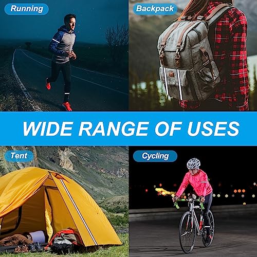 PATIKIL Fita refletiva, 10 mm x 22 m, fita refletiva de alta visibilidade, costurada, faça você mesm