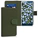 Produktbild kwmobile Sony Xperia XZ2 Compact Hülle - Nylon Handyhülle Wallet Handy Case für Sony Xperia XZ2 Compact mit Standfunktion - Olivgrün