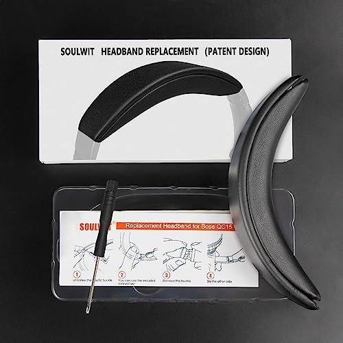 SOULWIT ヘッドバンド 交換 パッド Bose QuietComfort 15 (QC15)/QuietComfort 2 (QC 2) 用 ヘッドバンド クッション ヘッドホンバンド ヘッドセットバンド DIY替えバンドキット 一体型 (ブラック) 商品画像7
