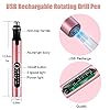 3-Speed Cordless Mini Drill Pen With 8 Small Drill Bits,Rechargeable Electric Hand Drill Pin Vise,Resin Drill Set For Jewelry Making,Resin,Plastic,Wood,Keychains DIY (PINK)