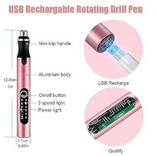 3-Speed Cordless Mini Drill Pen With 8 Small Drill Bits,Rechargeable Electric Hand Drill Pin Vise,Resin Drill Set For Jewelry Making,Resin,Plastic,Wood,Keychains DIY (PINK)