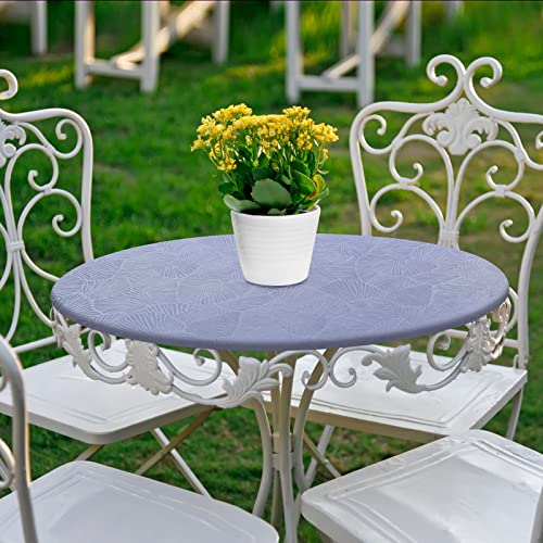Elastic Edged Vinyl Round Fitted Tablecloth