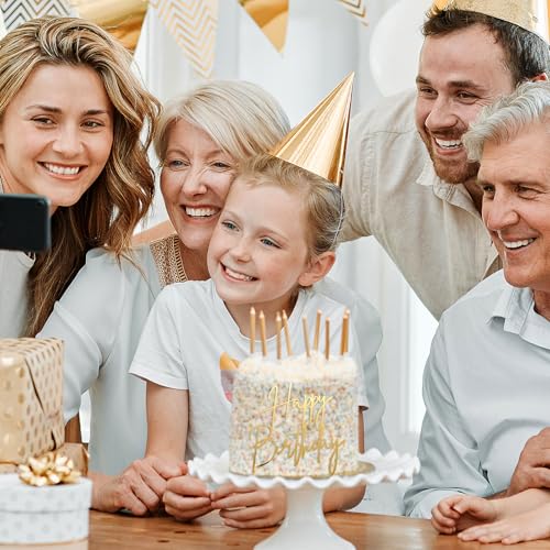 Tyqour Akrylowa dekoracja ciasta, topper na tort, urodziny, złoty, Happy Birthday, dekoracja tortu, brokat, dekoracja na tort, urodziny, lustro, akrylowa, dla kobiet, dziewcząt, mężczyzn, chłopców