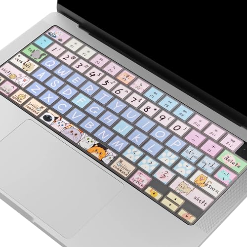 WSLUCKO Keyboard Cover Skin for 2021-2024 MacBook Pro 14/16 (A2442 A2485 A3112 A3401 A3403 A2992 A2779 A2780 A2991 A2918 M1/M2/M3 M4) & MacBook Air 13.6''/15'' (A2681 A3113 A2941 A3114),Cute Cat by WSLUCKO - Image 6