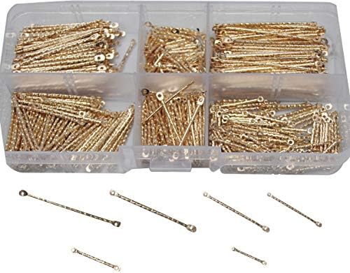 Chenkou Craft Assorted 600pcs Jewelry Making Wave Connect Bar Earring Necklace Connector (Gold, Mix)