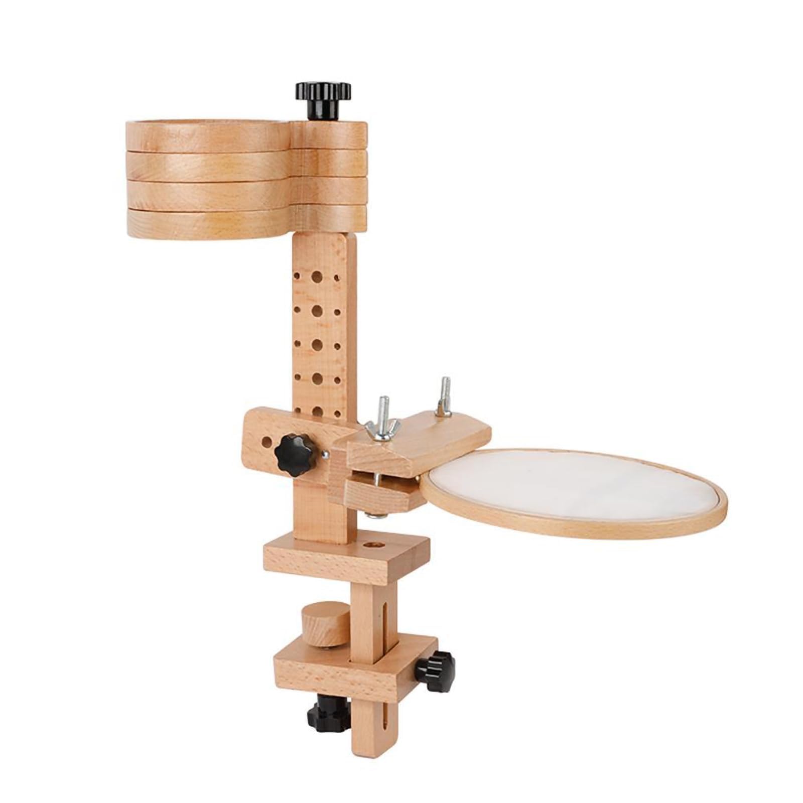 Soporte de Bordado de Madera rotación 360 de 6 niveles con aro de soporte de estante de puntada