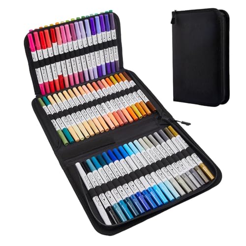 Acrylic Coloring Markers | 72-Color Art Book Painting Markers - Colored Art Pens - for Stone Fabric Wood Metal Crafts Glass Cera