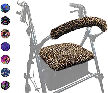 Crutcheze Leopard Rollator Walker Seat and Backrest Covers Designer Fashion Accessories Made in USA