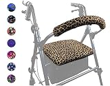 Crutcheze Leopard Rollator Walker Seat and Backrest Covers Designer Fashion Accessories Made in USA