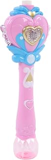 Kids Bubble Blower Wand, Burr Free Edges Safe Automatic Interesting Light Up Bubble Blower Toy Beautiful Multifunction with Music for Playing for Kids (Pink)